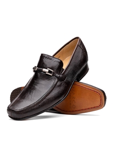 Brown Fully Genuine Lizard Men's Loafer | Marco Di Milano Loafers Collection | Sam's Tailoring Fine Men's Clothing