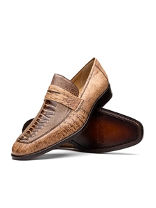 Orix Ostrich Quill & Leg Classic Penny Loafer | Marco Di Milano Loafers Collection | Sam's Tailoring Fine Men's Clothing