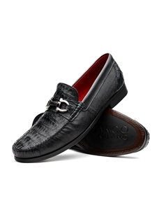 Black Genuine Caiman & Lizard Men's Loafer | Marco Di Milano Loafers Collection | Sam's Tailoring Fine Men's Clothing