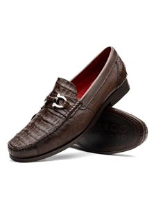 Brown Genuine Caiman & Lizard Men's Loafer | Marco Di Milano Loafers Collection | Sam's Tailoring Fine Men's Clothing