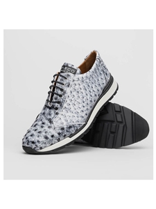 Newspaper Genuine Ostrich Quill Men's Sneaker | Marco Di Milano Sneakers Collection | Sam's Tailoring Fine Men's Clothing