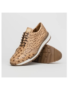 Antique Orix Genuine Ostrich Quill Men's Sneaker | Marco Di Milano Sneakers Collection | Sam's Tailoring Fine Men's Clothing