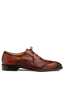 Cognac Nord Wing Tip Men's Lace Up Oxford | Mezlan Lace Up Collection | Sam's Tailoring Fine Men's Clothing