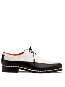 Black/White Muro Two Tone Men's Derby Shoe | Mezlan Lace Up Collection | Sam's Tailoring Fine Men's Clothing