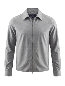 Grey Full Zip Long Sleeve Men's Light Bomber | Emanuel Berg Swackets Collection | Sam's Tailoring Fine Men Clothing
