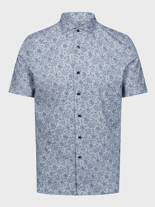 Blue Full Button Premium Jersey Knit Short Sleeve Shirt | Emanuel Berg Short Sleeve Shirts Collection | Sam's Tailoring Fine Men Clothing