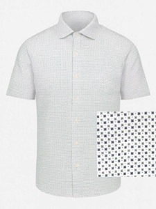 Light Green Modern 4Flex Stretch Knit Short Sleeve Shirt | Emanuel Berg Short Sleeve Shirts Collection | Sam's Tailoring Fine Men Clothing