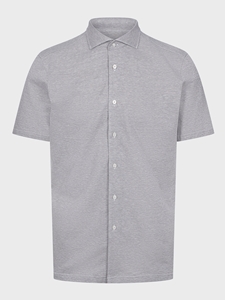 Light Grey Jacquard Premium Short Sleeve Knit Shirt| Emanuel Berg Short Sleeve Shirts Collection | Sam's Tailoring Fine Men Clothing