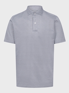 Grey Textured Jacquard Luxe Short Sleeve Knit Polo | Emanuel Berg Polos Collection | Sam's Tailoring Fine Men Clothing