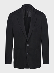 Black Wool Cashmere Luxe Jersey D-Constructed Soft Jacket | Emanuel Berg Jackets Collection | Sam's Tailoring Fine Men Clothing