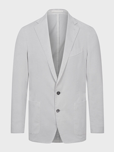 Grey Solid Washed Cotton 2-Button D-Constructed Soft Jacket | Emanuel Berg Jackets Collection | Sam's Tailoring Fine Men Clothing