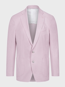 Pink Solid Wool, Silk, Linen Blend 2-Button D-Constructed Soft Jacket | Emanuel Berg Jackets Collection | Sam's Tailoring Fine Men Clothing