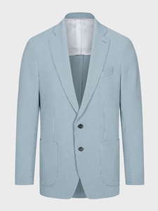 Green Seersucker Stretch 2-Button D-Constructed Soft Jacket | Emanuel Berg Jackets Collection | Sam's Tailoring Fine Men Clothing