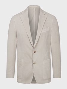 Beige Solid Washed Cotton 2-Button D-Constructed Soft Jacket | Emanuel Berg Jackets Collection | Sam's Tailoring Fine Men Clothing