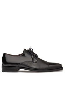 Black Classic Cap Toe Soka Men's Dress Lace Up Shoe | Mezlan Lace Up Shoes Collection | Sam's Tailoring Fine Men's Clothing