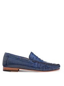 Jeans Genuine Ostrich Exotic Men's Moccasin Slip On | Mezlan Slip Ons Collection | Sam's Tailoring Fine Men's Clothing