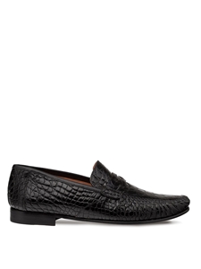 Black Armano Genuine Crocodile Men's Exotic Moccasin | Mezlan Slip Ons Collection | Sam's Tailoring Fine Men's Clothing