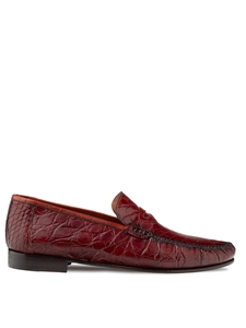Cognac Armano Genuine Crocodile Men's Exotic Moccasin | Mezlan Slip Ons Collection | Sam's Tailoring Fine Men's Clothing