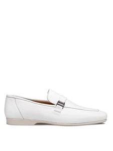 White Alarcon Deerskin Men's Dress-Casual Loafer | Mezlan Slip Ons Collection | Sam's Tailoring Fine Men's Clothing