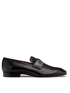 Black Saona Calf/Linen Men's Sophisticated Slip On | Mezlan Slip Ons Collection | Sam's Tailoring Fine Men's Clothing