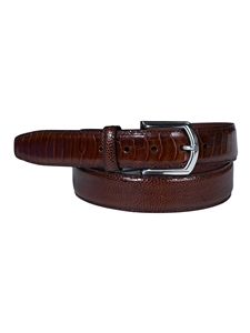 Cognac Genuine Ostrich Leg Leather Men'S Belt | Torino Leather Dress Casual Belts Collection | Sam's Tailoring Fine Men's Clothing