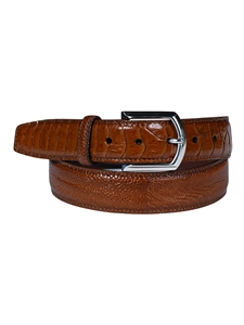 Tan Genuine Ostrich Leg Leather Dress Men'S Belt | Torino Leather Dress Casual Belts Collection | Sam's Tailoring Fine Men's Clothing