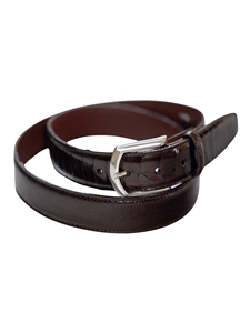 Brown Genuine Ostrich Leg Leather Dress Men'S Belt | Torino Leather Dress Casual Belts Collection | Sam's Tailoring Fine Men's Clothing