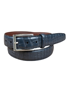 Navy Genuine Nile Crocodile Men'S Exotic Dress Belt | Torino Leather Exotic Belts Collection | Sam's Tailoring Fine Men's Clothing
