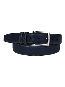 Blue Genuine American Bison Leather Men'S Belt | Torino Leather Cool Casual Belts Collection | Sam's Tailoring Fine Men's Clothing