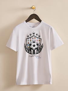 White Score Season Men's Short Sleeve T-Shirt | Robert Graham Polos & T-Shirts Collection | Sam's Tailoring Fine Men's Clothing