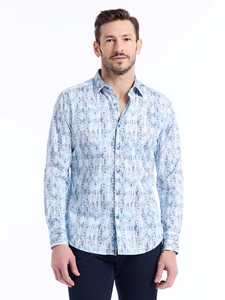 Light Blue Alahmar Long Sleeve Button Down Men Shirt | Robert Graham Long Sleeve Shirts Collection | Sam's Tailoring Fine Men's Clothing