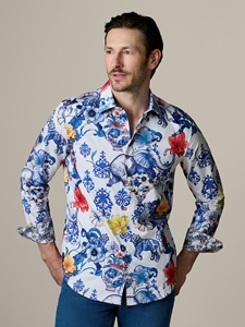 Multi Piccadilly Long Sleeve Button Down Men's Shirt | Robert Graham Long Sleeve Shirts Collection | Sam's Tailoring Fine Men's Clothing