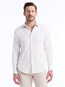 White Eucalyptus Long Sleeve Button Down Men's Shirt | Robert Graham Long Sleeve Shirts Collection | Sam's Tailoring Fine Men's Clothing