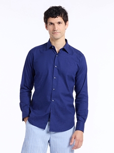 Navy Hudson Long Sleeve Button Down Men's Shirt | Robert Graham Long Sleeve Shirts Collection | Sam's Tailoring Fine Men's Clothing