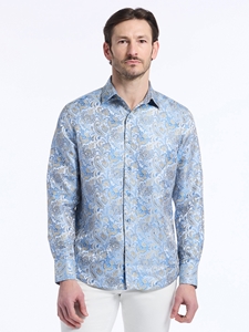 Blue Monaco Summer Limited Edition Button Down Shirt  | Robert Graham Long Sleeves Shirts Collection | Sam's Tailoring Fine Men's Clothing