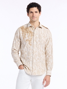 Khaki Pure Confidence Limited Edition Button Down Shirt  | Robert Graham Long Sleeves Shirts Collection | Sam's Tailoring Fine Men's Clothing