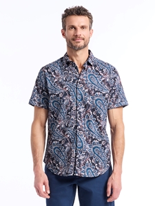 Multi Barrington Short Sleeve Button Down Men's Shirt | Robert Graham Short Sleeves Shirts Collection | Sam's Tailoring Fine Men's Tailoring