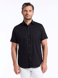 Black Hudson Short Sleeve Button Down Men's Shirt | Robert Graham Short Sleeves Shirts Collection | Sam's Tailoring Fine Men's Tailoring