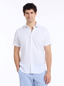 White Hudson Short Sleeve Button Down Men's Shirt | Robert Graham Short Sleeves Shirts Collection | Sam's Tailoring Fine Men's Tailoring