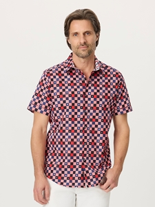 Multi Stars Aligned Short Sleeve Button Down Men Shirt | Robert Graham Short Sleeves Shirts Collection | Sam's Tailoring Fine Men's Tailoring