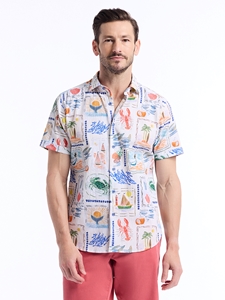 Multi Isla Vista Short Sleeve Button Down Men's Shirt | Robert Graham Short Sleeves Shirts Collection | Sam's Tailoring Fine Men's Tailoring