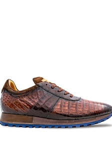 Sport Brown Barrow Crocodile Men's Exotic Sneaker | Mezlan Casual Shoes Collection | Sam's Tailoring Fine Men's Clothing