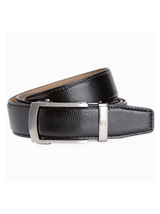 Camden Black Lizard Skin 1 3/8" Strap [35Mm] Ratchet Belt | NexBelt Dress Belts | Sam's Tailoring Fine Men's Clothing