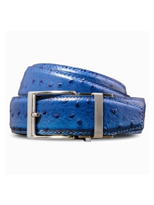Navy Ostrich Luxury 1.575" Strap [40Mm] Dress Ratchet Belt | NexBelt Dress Belts | Sam's Tailoring Fine Men's Clothing
