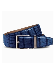Crocodile Navy Luxury 1.575" Strap [40Mm] Ratchet Dress Belt | NexBelt Dress Belts | Sam's Tailoring Fine Men's Clothing