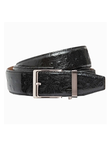 Black Ostrich 1.575" Strap [40Mm] Dress Ratchet Belt | NexBelt Dress Belts | Sam's Tailoring Fine Men's Clothing