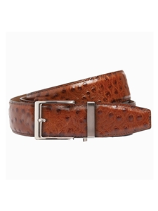 Brown Ostrich 1.575" Strap [40Mm] Dress Ratchet Belt | NexBelt Dress Belts | Sam's Tailoring Fine Men's Clothing