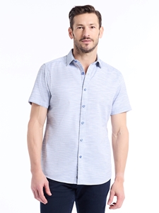 Blue Castro Short Sleeve Button Down Men's Shirt | Robert Graham Short Sleeves Shirts Collection | Sam's Tailoring Fine Men Clothing