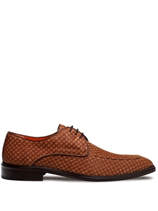 Tan Montage Print Suede Men's Derby Shoe | Mezlan Lace Ups Shoes Collection | Sam's Tailoring Fine Men's Clothing
