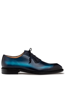Blue Bretton Wholecut Multi Tone Men's Oxford | Mezlan Lace Ups Shoes Collection | Sam's Tailoring Fine Men's Clothing
